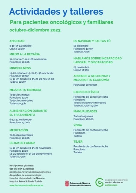 Programas de la AECC en Navarra: cuáles son y cómo apuntarse Programas de la AECC en Navarra: cuáles son y cómo apuntarse