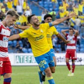 Kirian Rodríguez celebra su gol ante el GRanada CF