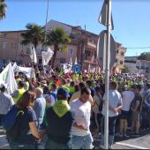 Un millar de personas protestan en Villanueva de la Sierra contra "prácticas mafiosas" para comprar aceituna por debajo de costes