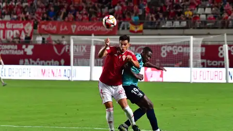 Marcos Mauro, jugador del Real Murcia, ante el Atlético Sanluqueño. Septiembre 2023 Marcos Mauro, jugador del Real Murcia, ante el Atlético Sanluqueño. Septiembre 2023