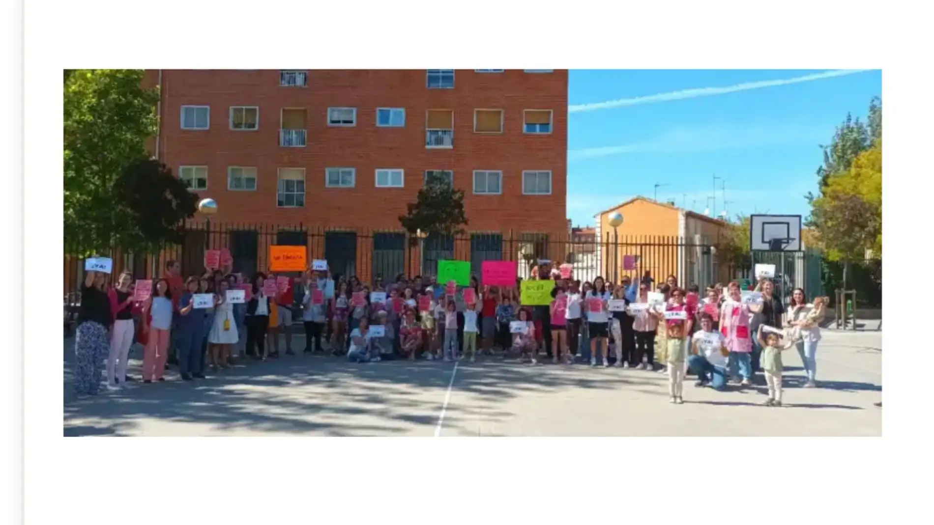 El Juan XXIII fue uno de los colegios de Huesca en el que se sumaron a las protestas.