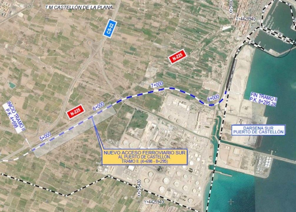 Avanzan las obras del acceso ferroviario sur al Port de Castelló Avanzan las obras del acceso ferroviario sur al Port de Castelló