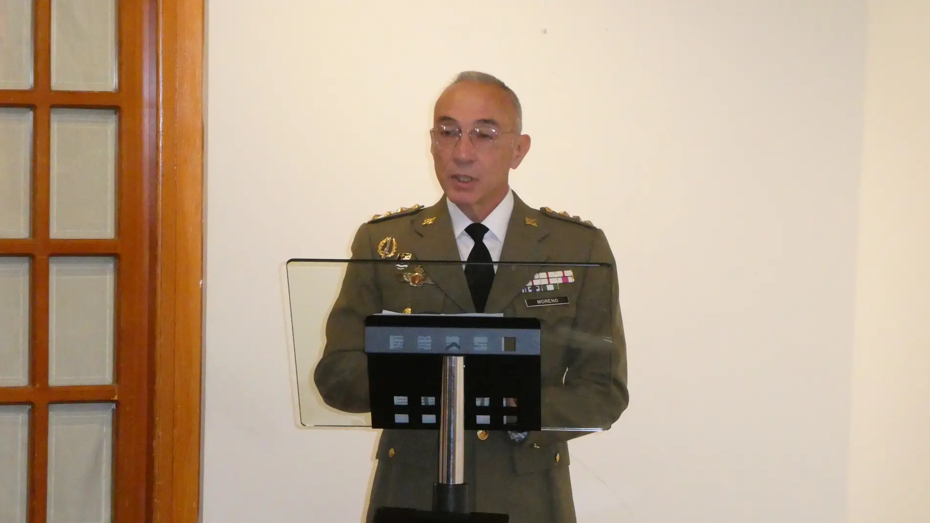 El coronel Joaquín Moreno, en su presentación como nuevo director de la Ciudadela de Jaca.