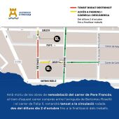 La calle Pere Francès de la ciudad de Ibiza sufrirá restricciones por el inicio de las obras el lunes 2 de octubre