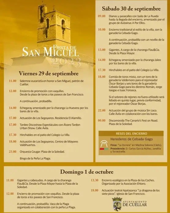Cuéllar vive desde hoy los actos por San Miguel Cuéllar vive desde hoy los actos por San Miguel