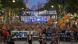 El independentismo reúne a 4.500 personas en Barcelona en el sexto aniversario del 1-O
