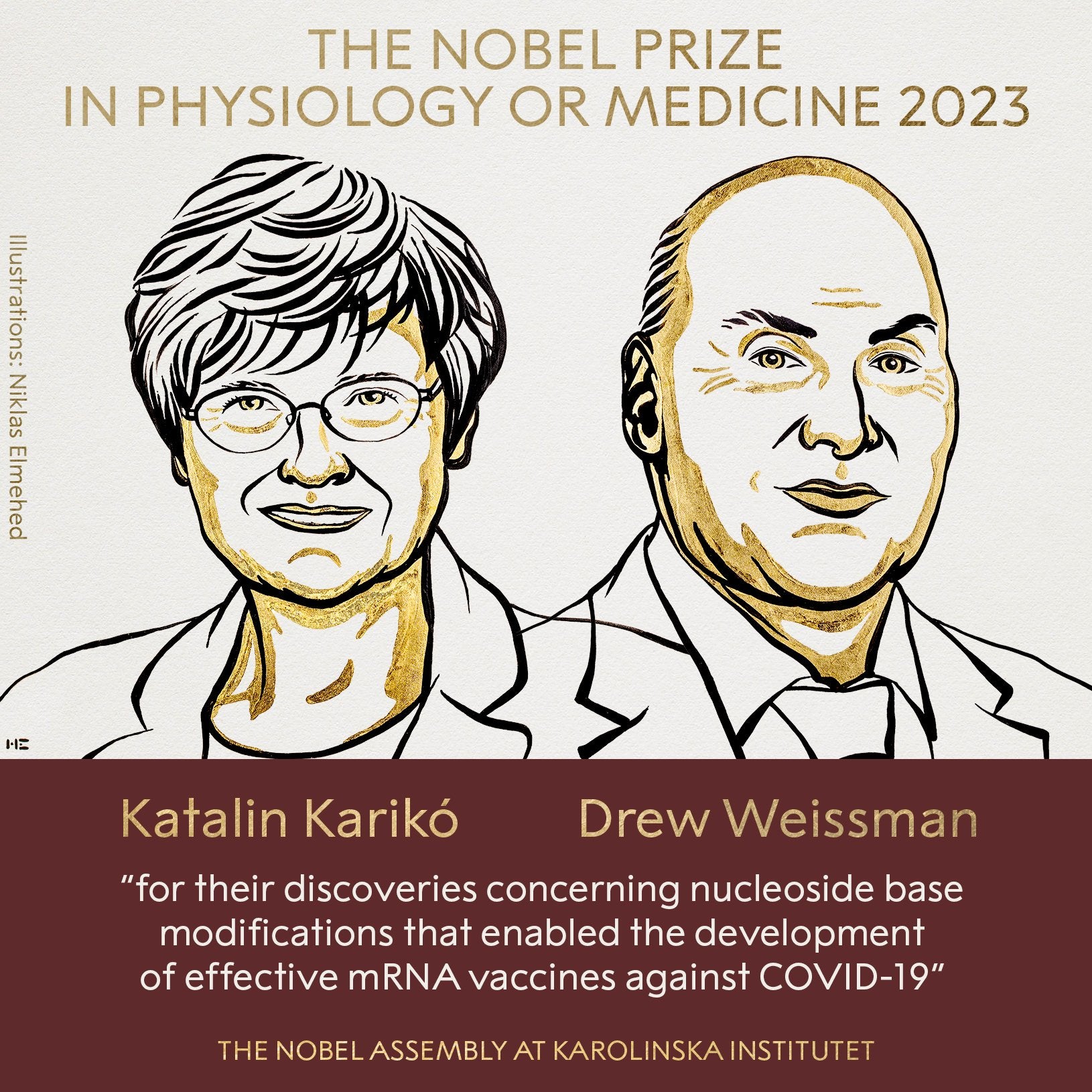 Katalin Karikó y Drew Weissman, premio Nobel de Medicina por sus descubrimientos para el desarrollo de las vacunas contra el Covid-19 Katalin Karikó y Drew Weissman, premio Nobel de Medicina por sus descubrimientos para el desarrollo de las vacunas contra el Covid-19