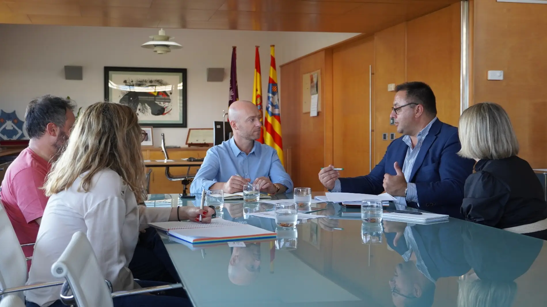 Imagen de la reunión mantenida en el despacho presidencial del Consell de Menorca. 