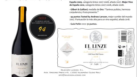 El Linze 2021 elegido Mejor Vino de Espa&ntilde;a