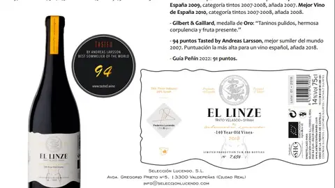 El Linze 2021 elegido Mejor Vino de España El Linze 2021 elegido Mejor Vino de España