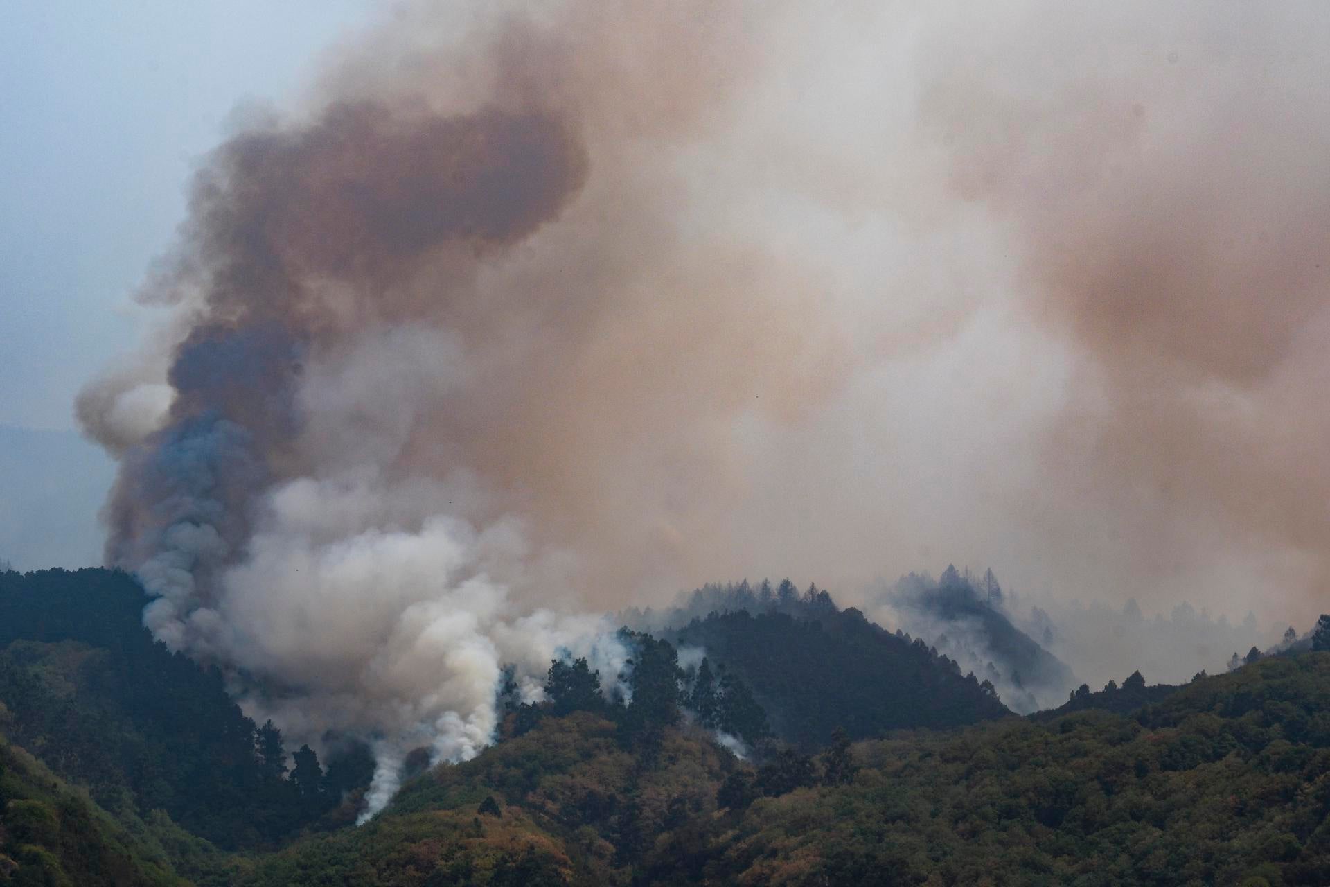 El incendio de Tenerife evoluciona en una "calma tensa" y pasarán días hasta controlar la reactivación El incendio de Tenerife evoluciona en una "calma tensa" y pasarán días hasta controlar la reactivación