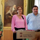 La alcaldesa de Gijón, Carmen Moriyón (Foro), en la rueda de prensa en la que ha informado de la expulsión de Vox del gobierno local