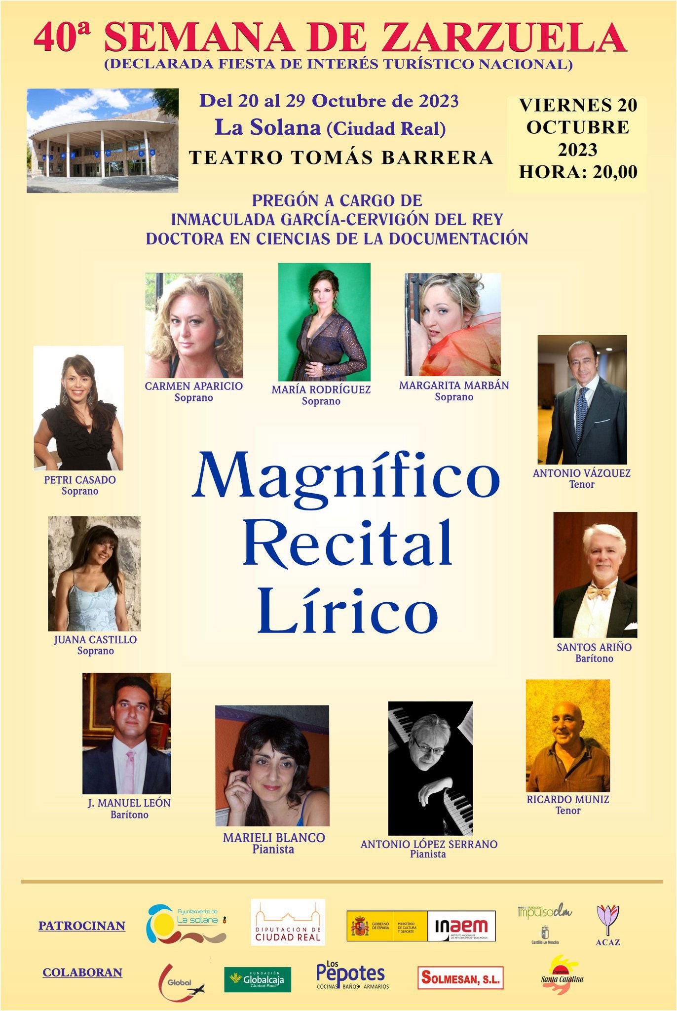 La Solana da a conocer el programa de la 40 Semana de La Zarzuela La Solana da a conocer el programa de la 40 Semana de La Zarzuela