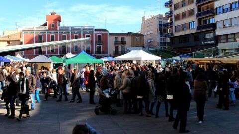 Fira Santa Caterina en la plaza Mayor de Vila-real. 