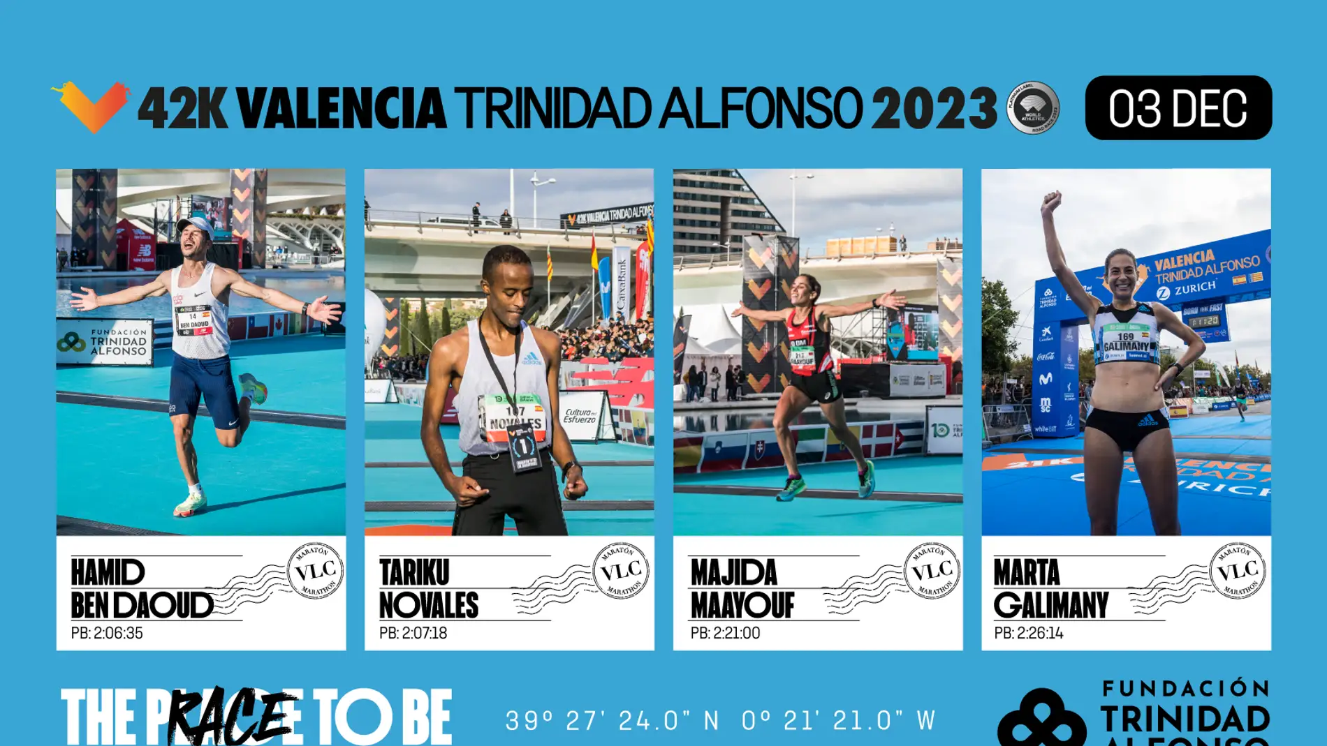Esta será la participación española en el medio Medio Maratón Valencia y Maratón Valencia 2023
