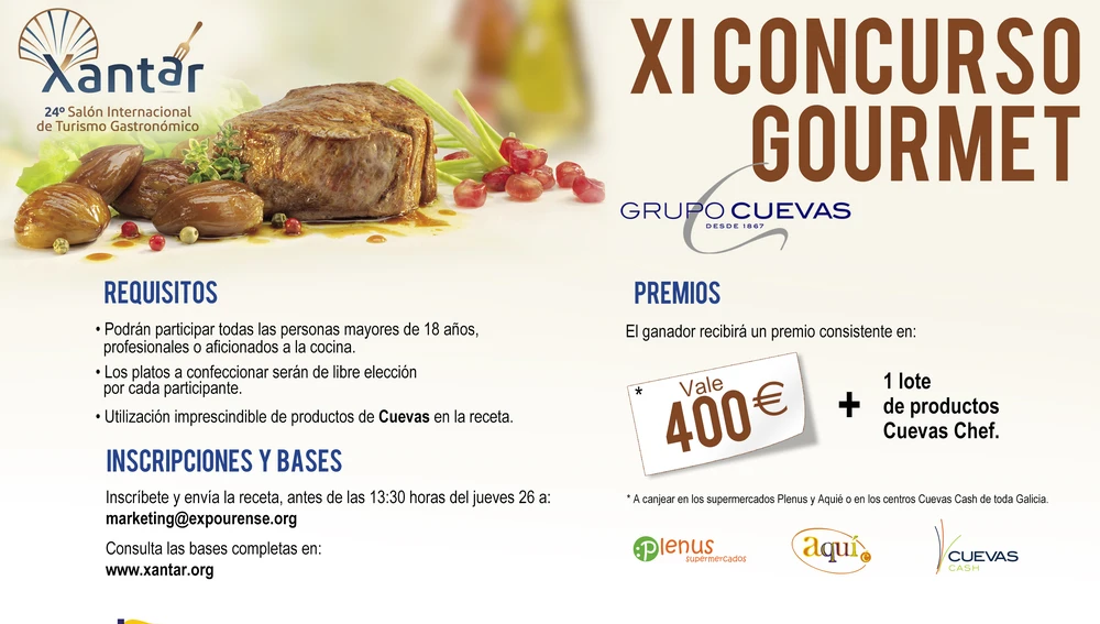 Aberto o prazo para participar no “XI Concurso Gourmet Grupo Cuevas” de Xantar