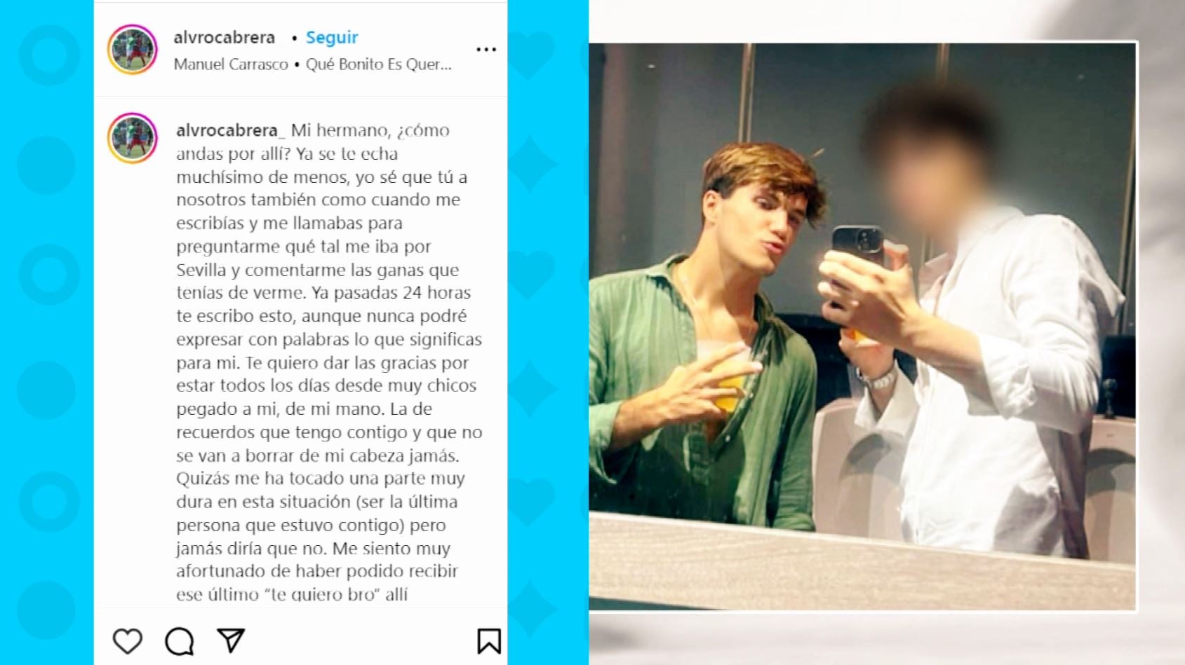 El emotivo mensaje de despedida de un amigo de Álvaro Prieto que estuvo con él antes de morir: "Sé que nos vas a cuidar desde arriba" El emotivo mensaje de despedida de un amigo de Álvaro Prieto que estuvo con él antes de morir: "Sé que nos vas a cuidar desde arriba"
