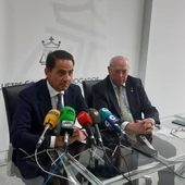 Albino Escribano y Cipriano Arteche durante la rueda de prensa Albino Escribano y Cipriano Arteche durante la rueda de prensa