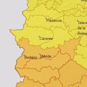 La provincia de Badajoz en Alerta Naranja y la cacereña en Alerta Amarilla este jueves por lluvias 