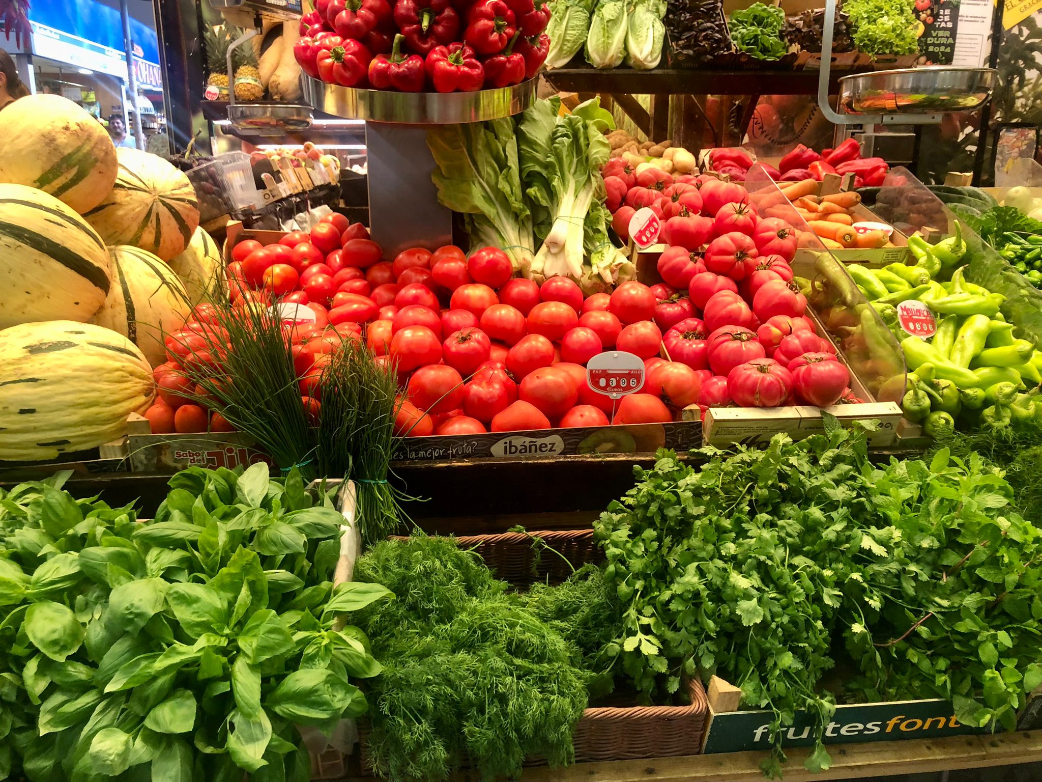 Verduras en el Mercat del Olivar en Palma. Verduras en el Mercat del Olivar en Palma.