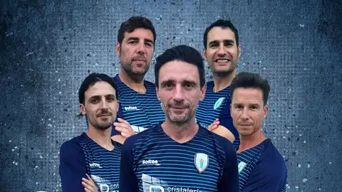 Agustín Ruíz e o seu corpo técnico no Barbadás Agustín Ruíz e o seu corpo técnico no Barbadás