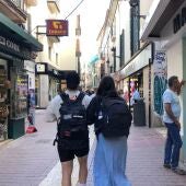 Turistas y comercios en Palma (Mallorca). 