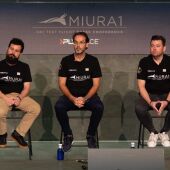 Raúl Verdú, Ezequiel Sánchez y Raúl Torres en la rueda de prensa de balance del lanzamiento del Miura 1