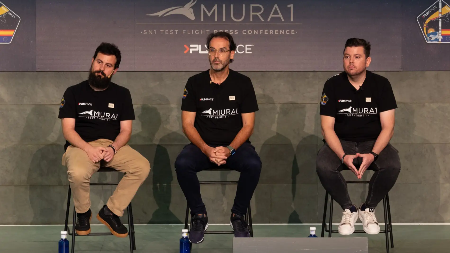 Raúl Verdú, Ezequiel Sánchez y Raúl Torres en la rueda de prensa de balance del lanzamiento del Miura 1