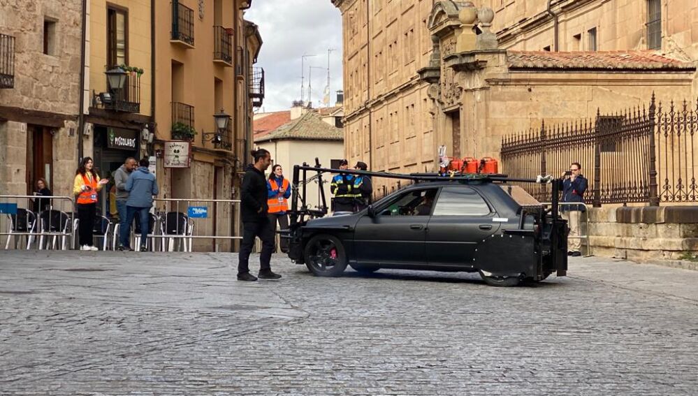 Grabación junto a la Universidad Pontificia de Salamanca
