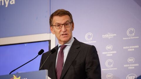 El presidente del PP, Alberto N&uacute;&ntilde;ez Feij&oacute;o, ofrece una conferencia en el Hotel Palace de Barcelona