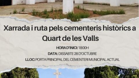 Cartel informativo de la ruta por los cementerios históricos de Quart de les Valls