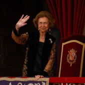 La reina Sofía, durante la gala de la 43º edición de los Premios Princesa de Asturias.