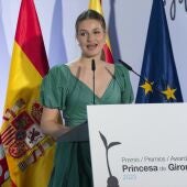 La princesa Leonor durante el acto de entrega de Premios de la Fundación Princesa de Girona 2023.