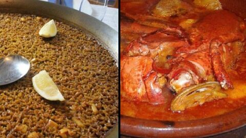 Arroz del senyoret de Alicante y suquet de pescado de Castellón.