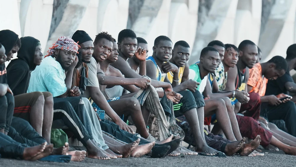 Un grupo de migrantes a su llegda a El Hierro, a 3 de noviembre de 2023, en El Hierro