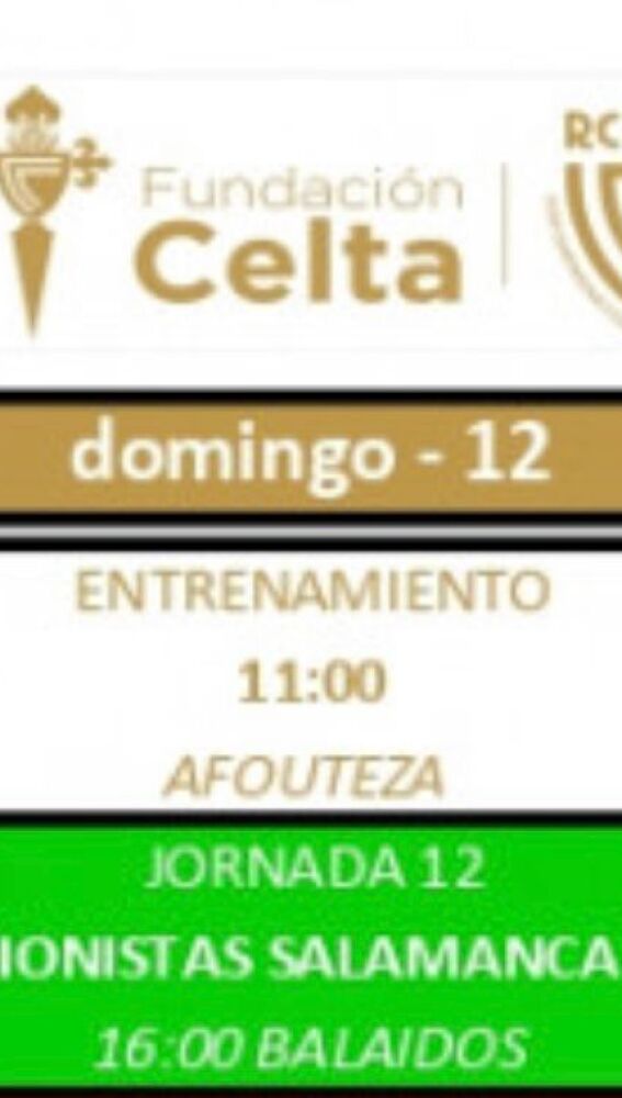 Detalle con la información del partido en la página web del Real Club Celta de Vigo