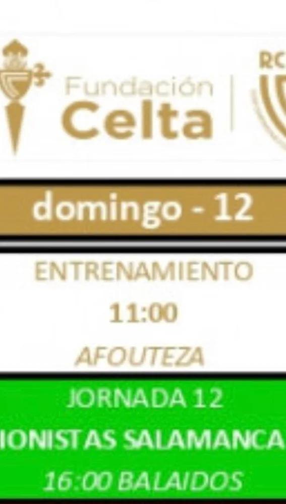 Detalle con la información del partido en la página web del Real Club Celta de Vigo Detalle con la información del partido en la página web del Real Club Celta de Vigo