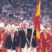 El rey Felipe VI fue abanderado como príncipe del equipo español en los Juegos Olímpicos de Barcelona 92