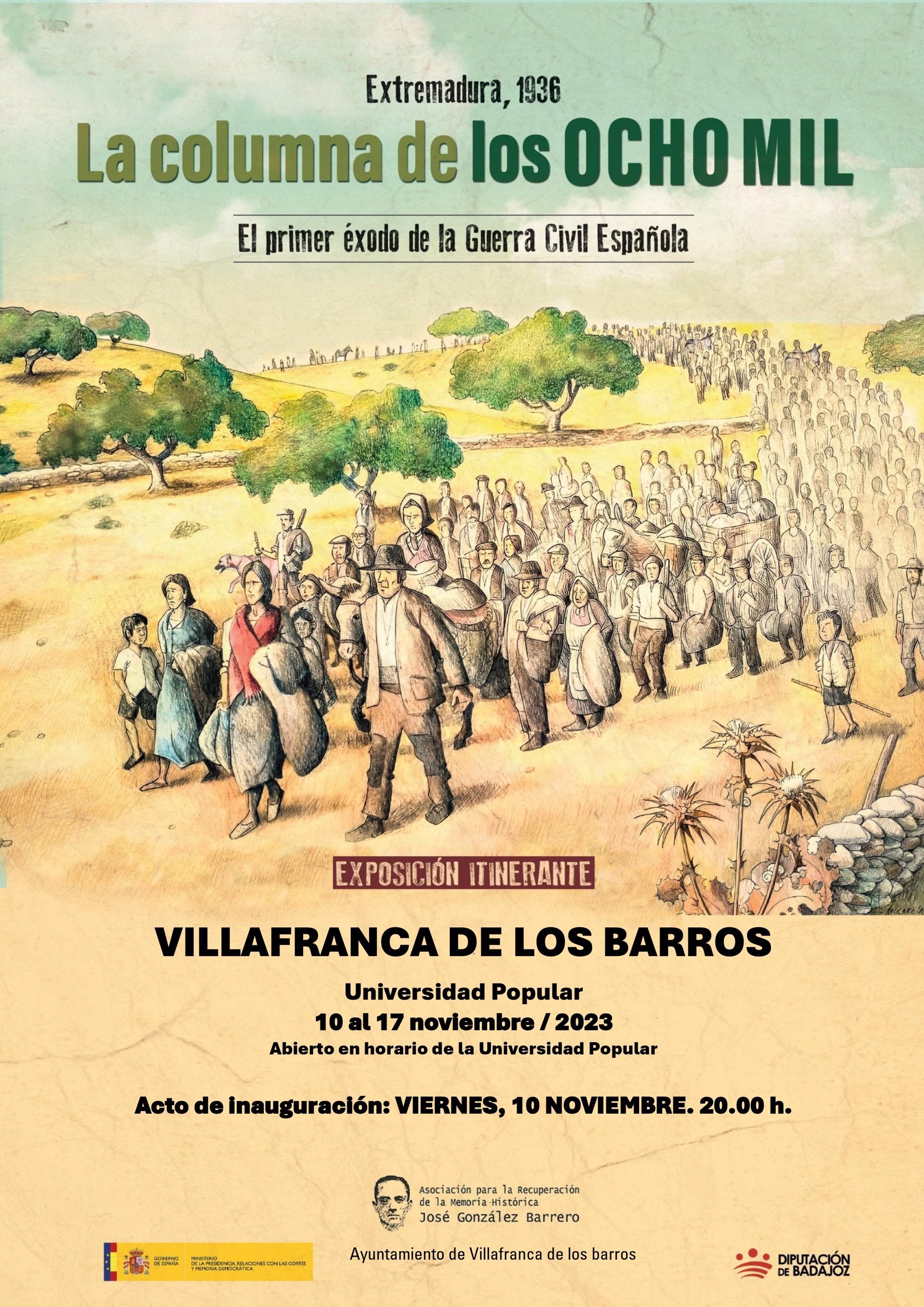 Este viernes se inaugura en Villafranca la exposición 'La Columna de los Ocho Mil' sobre el primer éxodo de la Guerra Civil Este viernes se inaugura en Villafranca la exposición 'La Columna de los Ocho Mil' sobre el primer éxodo de la Guerra Civil