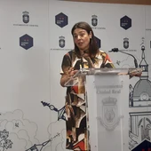Pilar Zamora durante la rueda de prensa Pilar Zamora durante la rueda de prensa