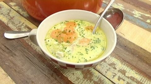 Porrusalda con bacalao