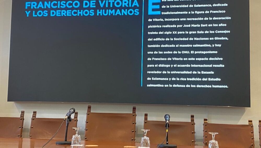Interior del aula dedicada a Francisco de Vitoria