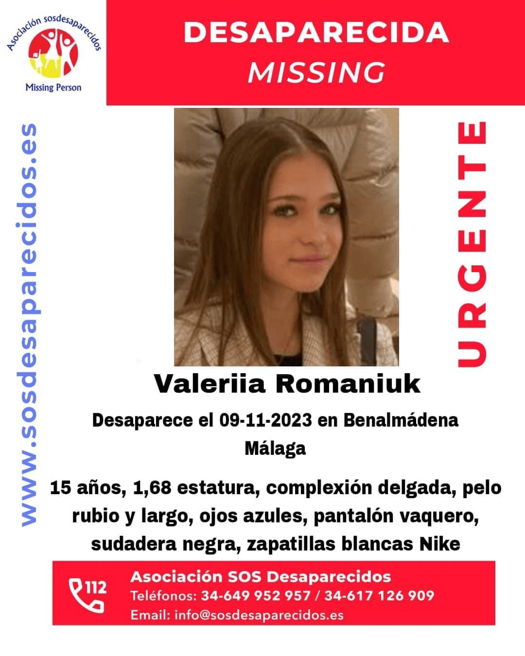 Desaparecida desde este pasado jueves una menor de 15 años en Benalmádena Desaparecida desde este pasado jueves una menor de 15 años en Benalmádena