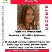 Desaparecida desde este pasado jueves una menor de 15 años en Benalmádena