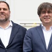 El exvicepresidente y líder de ERC, Oriol Junqueras y el expresidente de la Generalitat y líder de Junts, Carles Puigdemont