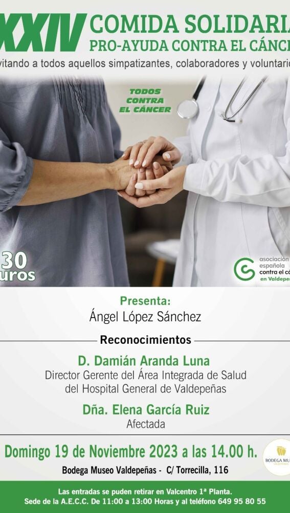 Cartel Comida Solidaria de la AECC del 19 de noviembre