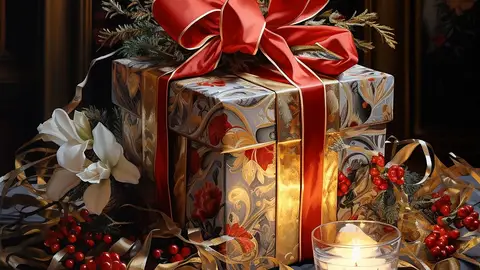Imagen de archivo de un paquete regalo de Navidad Imagen de archivo de un paquete regalo de Navidad