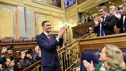 Pedro Sánchez momentos antes del debate de investidura Pedro Sánchez momentos antes del debate de investidura