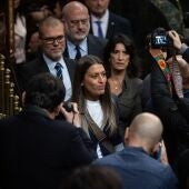 Miriam Nogueras a su llegada al Congreso de los Diputados en la primera sesión de investidura de Sánchez