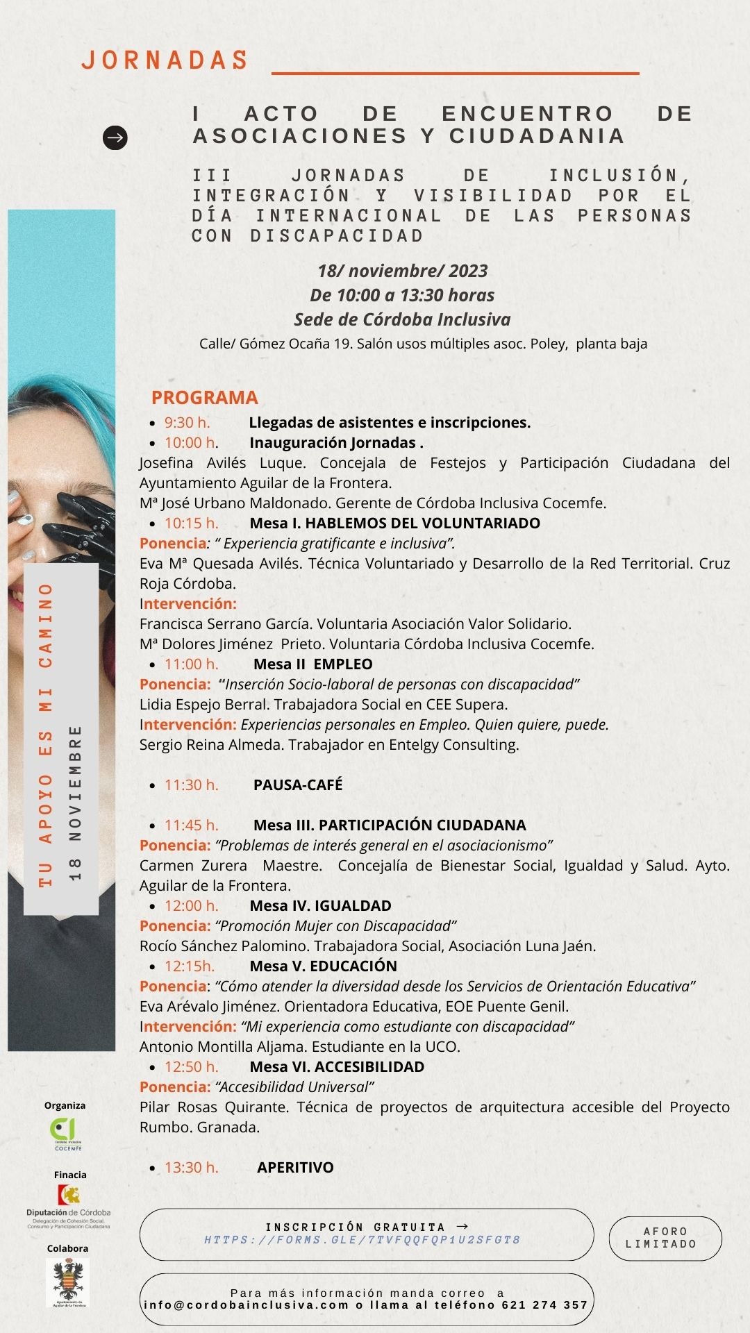 Córdoba Inclusiva COCEMFE pone en marcha su I Acto de encuentro para visibilizar y fomentar la inclusión de las personas con discapacidad Córdoba Inclusiva COCEMFE pone en marcha su I Acto de encuentro para visibilizar y fomentar la inclusión de las personas con discapacidad